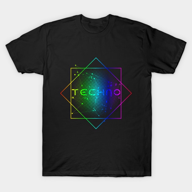 Techno EDM Music Square Festival T-Shirt by shirtontour